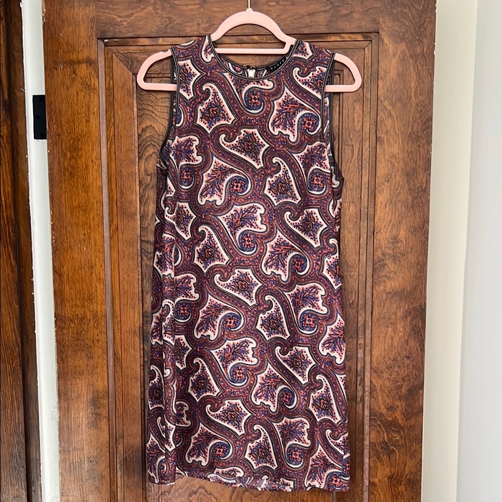 Theory Red and White Sheath Mini Dress